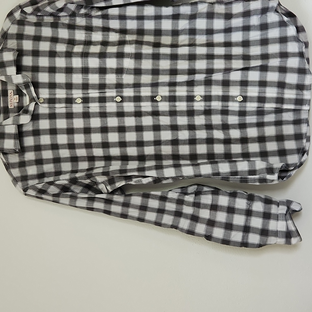 Grey and white button down